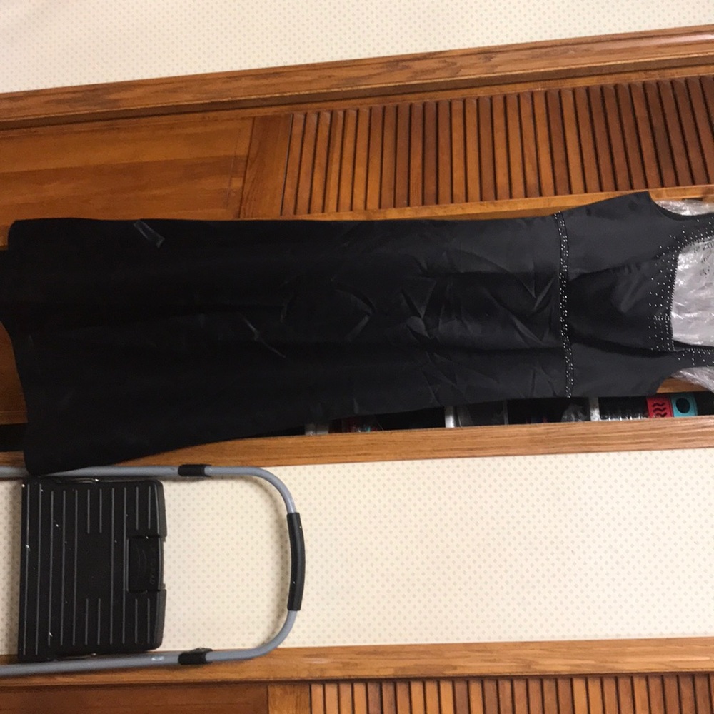 A frame black formal dress